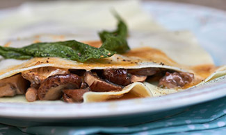 Browned Butter Mushroom Ravioli with Sage