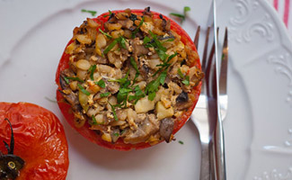 Mediterranean Mushroom-Stuffed Tomatoes